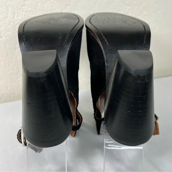 Frye Courtney Slingback Peep Toe Leather Block Heeled Sandals Mules Size 6.5 - Picture 13 of 13